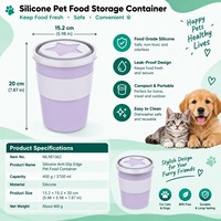 Conteneur de stockage de nourriture pour animaux de compagnie en mélamine A5 de qualité supérieure, 2700 ml, hermétique, résistant à l'humidité, boîte à croquettes pour chiens et chats avec couvercle en silicone