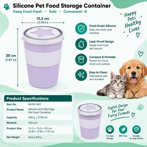 Conteneur de stockage de nourriture pour animaux de compagnie en mélamine A5 de qualité supérieure, 2700 ml, hermétique, résistant à l'humidité, boîte à croquettes pour chiens et chats avec couvercle en silicone - Product Image 1