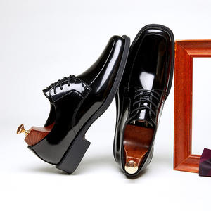 Chaussures habillées pour hommes en cuir de vachette première couche, personnalisées, neuves, à bord ouvert, style britannique, uniforme trois sections - Product Image 2