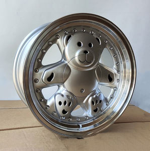 Shengtong ST argent poli finition mignon petit ours en peluche roue en aluminium Mags jantes en alliage pour Mini voiture - Product Image 5