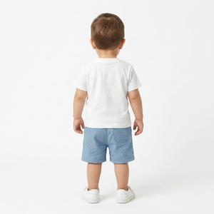 Conjunto de Ropa de Verano de Dos Piezas para Bebé Niño, Personalizado al por Mayor, Camiseta de Manga Corta con Estampado de Oso de Dibujos Animados, Algodón Suave - Product Image 4