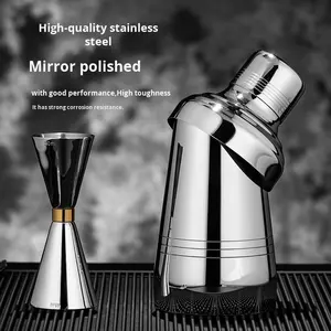<span class=keywords><strong>Baron</strong></span> estilo japonés 304 juego de coctelera de acero inoxidable Jigger de tres etapas para camareros Opción de logotipo personalizado - Product Image 2