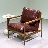 Fauteuil lounge en bois massif nordique, moderne et simple, fauteuil de détente