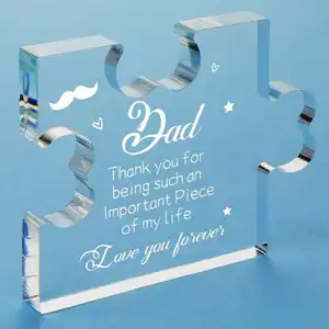 Engraved Acrylic Block Puzzle Custom Clear Acrylic Gift Plaque Puzzle Paperweight