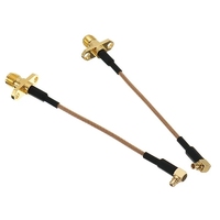 Connecteur d'assemblage mâle MMCX à angle droit (RA) vers femelle SMA à 2 trous avec câble coaxial RG316