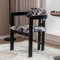 Chaise de salle à manger ergonomique de loisirs en bois de frêne massif, style artistique moderne et vintage, avec accoudoirs, pour chambre, hôtel et salon