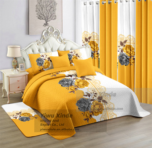 Großhandel Amerikanischer Stil 12-teiliges King-Size Bedrucktes Mikrofaser-Bettüberwurf-Set mit Passenden Vorhängen Bett in einer Tasche - Product Image 3