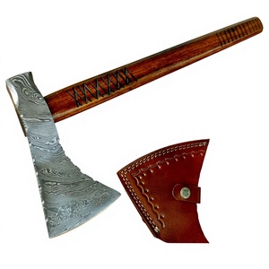 Hache artisanale en acier Damas, manche en bois de rose, manche intégral, 19 pouces, hache de survie, hache en cuir, hache forgée, hache artisanale - Product Image 1
