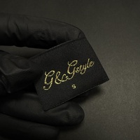 Étiquettes de vêtements personnalisées haut de gamme en polyester/coton, écologiques, organiques, tissées, pour le cou, en damassé uni, pliées sur mesure, en satin