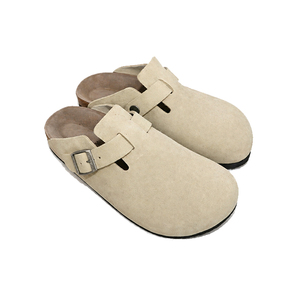 Women's Suede Cork Sole Clogs Buckle Strap <b>Closed</b> <b>Toe</b> <b>Mules</b> Soft Comfort Slip On Casual Shoes - Product Image 3