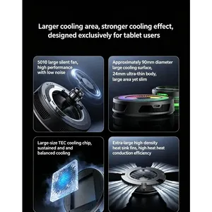 Black Shark Tablet Cooler 6 Max <span class=keywords><strong>Ventola</strong></span> di Raffreddamento Magnetica a Semiconduttore con <span class=keywords><strong>Radiatore</strong></span> a Grande Area per Gaming e Streaming - Product Image 6