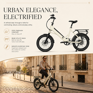 Vélo Électrique Urbain ZUMI OEM ODM 20 Pouces avec Cadre Bas, Porte-Bagages Arrière, Batterie Intégrée, Transmission par Courroie, Freins à Disque G01 - Product Image 4