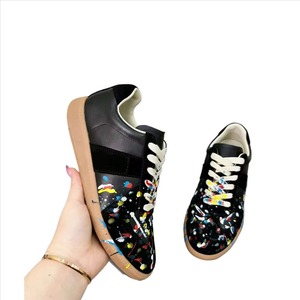 Color Splash - <span class=keywords><strong>Zapatillas</strong></span> <span class=keywords><strong>de</strong></span> Deporte para Hombre y Mujer, <span class=keywords><strong>de</strong></span> Piel Auténtica, con Cordones, Suela Plana, Diseño <span class=keywords><strong>de</strong></span> Salpicaduras <span class=keywords><strong>de</strong></span> Pintura - Product Image 2