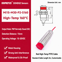 Capteur de proximité inductif Domenzi M30, série résistante à la chaleur pour haute température, 15 mm, NPN NO, IP67, 160°C, non encastré