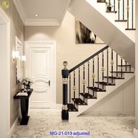Balustres d'escalier modernes minimalistes en aluminium à fixation au sol avec options blanc/noir pour usage intérieur/extérieur de villa