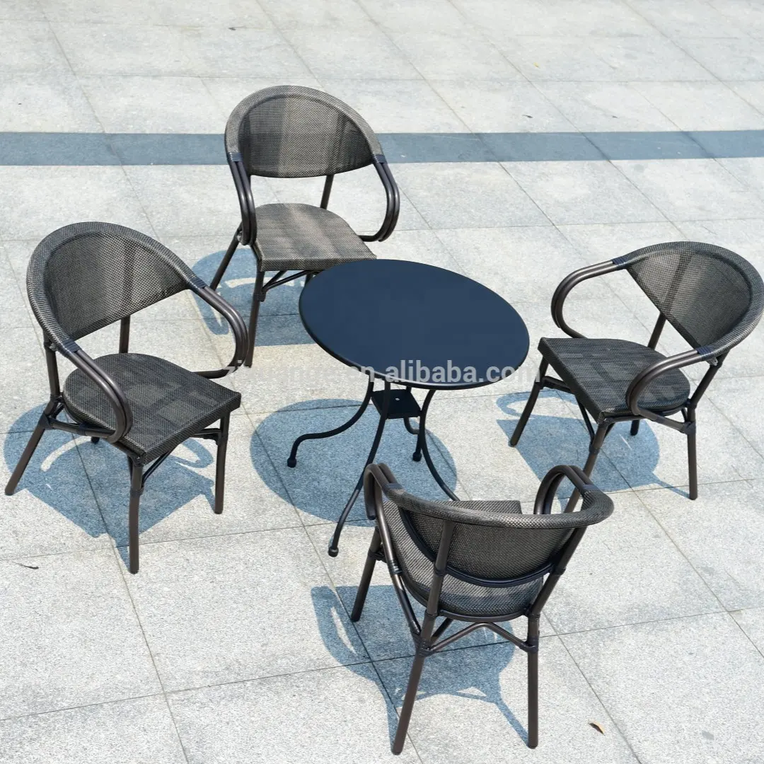 outdoorsSet Outdoor Garden 5-Piece Table And Chair Set Patio Furniture Set Cast Aluminum Round Coffee shop tables and chairs set