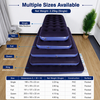 Matelas Gonflable de Camping Individuel en Gros, Épaisseur 22 cm, Lit d'Air Portable Pliable avec Pompe Intégrée, Anti-Humidité