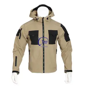 Men's Outdoor Wind Breaker Waterproof Hooded Tactical Jacket Full Zip Winter Warm Padded Coats Hiking Mountaineering Jackets