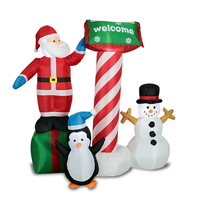 Décorations gonflables lumineuses de Noël en gros, Père Noël de 1,5 m avec cadeaux, pingouins et bonhommes de neige pour décorations d'événements