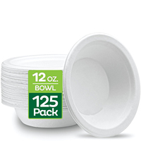 Bols jetables ronds de 12 oz en fibre moulée de bagasse de canne à sucre compostable, biodégradables et écologiques pour soupes et salades