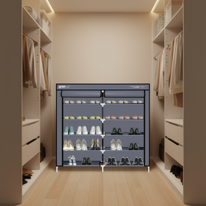 Zapatero de 7 niveles con cubierta de tela, organizador de almacenamiento portátil para uso en el armario del hogar. - Product Image 2