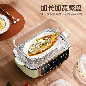 Cuiseur vapeur électrique Chigo à trois niveaux, 10 L, en acier inoxydable, avec minuterie automatique pour la préparation du petit-déjeuner - Product Image 4