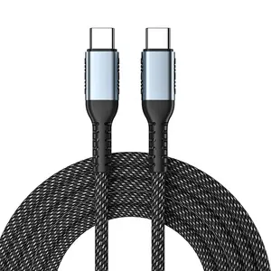 100W 5A Nylon Braided Super Fast Charging Cable USB C to Type C Data Sync Cord High Speed Power Phone USB C Charger Cable