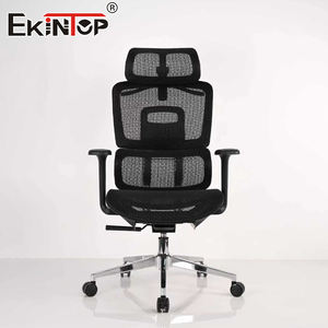 <span class=keywords><strong>Chaise</strong></span> <span class=keywords><strong>de</strong></span> <span class=keywords><strong>bureau</strong></span> exécutive <span class=keywords><strong>ergonomique</strong></span> moderne Ekintop avec dossier en maille, hauteur réglable, base pivotante, accoudoirs fixes, cadre en acier chromé - Product Image 6