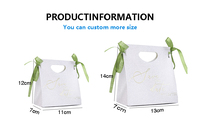 Sac en papier cartonné de luxe écologique à faible MOQ, avec logo personnalisé, boîte cadeau vide unique et brillante pour mariage avec ruban
