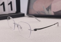 Titane Flexframeless Gold & Green Sunray Print Décoré Métal Diamant Visage Forme Lunettes Optiques pour la Lecture