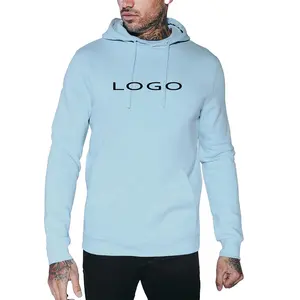 Высококачественный Однотонный пуловер с логотипом на заказ, Худи оверсайз без рисунка для мужчин по оптовой цене, худи для мужчин
