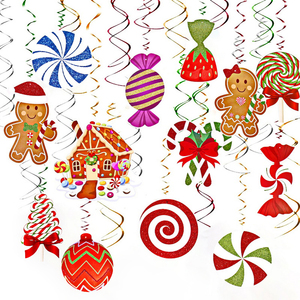 67 Piezas de Adornos Navideños de Cartón y Plástico en Espiral, Dulces Colgantes Ecológicos y Reutilizables para Decoración de Fiestas - Product Image 1
