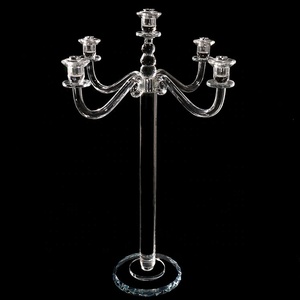 Candelabro da Matrimonio a 5 Bracci <span class=keywords><strong>in</strong></span> Cristallo Trasparente con Tubo - Offerta Speciale - Product Image 5