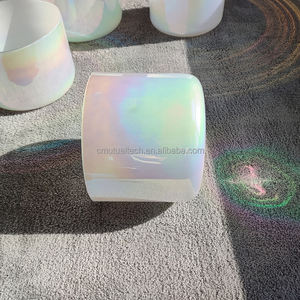 Ensemble de bols sonores en cristal de quartz blanc nacré, lot de 7 bols chantants à accord parfait, instruments de guérison sonore, thérapie sonore - Product Image 4