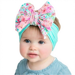 High Quality Elastic Nylon Infant Headband with Sweet <b>Flower</b> Bow Design 10cm Fashion Hairband for Newborn Baby <b>Girls</b> - Product Image 4