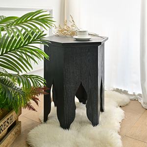 Mesa de Centro de Madera Negra con Forma Hexagonal de Estilo Nórdico Moderno INNOVA, Duradera y Fácil de Montar para Sala de Estar - Product Image 4