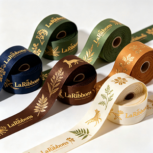 Elegant Botanical Fern Leaf Wild Animal Grosgrain <b>Ribbon</b> Gold Print Decor <b>Ribbon</b> for Forest Theme Wedding Bouquet Gift Box Craft - Product Image 6