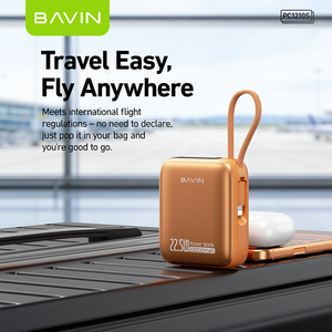 Chargeur portable rapide BAVIN Powerbank 10000mah PC1210S Petit 22.5w Câbles doubles intégrés Affichage LED Power Bank - Product Image 6