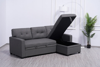 Sofá cama extraíble, precio barato, tela de lino, sofá cama en forma de L, sofá cama que ahorra espacio, Diván, caja de almacenamiento, sofá cama