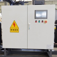Unité de condensation refroidie par eau à 3 compresseurs semi-hermétiques parallèles à vis pour grand système de réfrigération de congélateur rapide