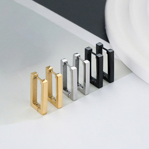 PVD Gold Stainless Steel Geometric Huggie <b>Hoop</b> <b>Earrings</b> for <b>Men</b> & Women Hexagon Star Triangle Heart Waterproof & Hypoallergenic - Product Image 5