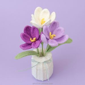 ดอกทิวลิปโครเชต์ประดิษฐ์ในกระถาง งานแฮนด์เมด สำหรับตกแต่งบ้าน - Product Image 6