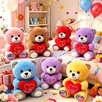 Peluche pour machine à griffes, ours en peluche avec oreilles à paillettes et coussin en forme de cœur, animal en peluche mignon pour enfants