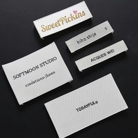 Étiquette textile personnalisée haute densité avec logo de marque, étiquette tissée pour vêtements, étiquette de col pour vêtements