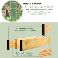 Lot de 6 séparateurs de tiroirs en bambou OEM, extensibles de 17 à 22 pouces, séparateurs en bois pour ustensiles de cuisine, vêtements, salle de bain, bureau