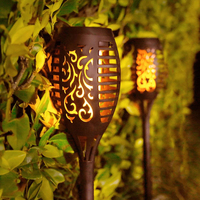 Lampe solaire d'extérieur étanche pour jardin et pelouse, 12/33/96 LED, effet flamme vacillante, torche solaire, en stock