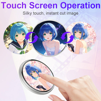 BWM13  Layar Sentuh Elektronik 1,7 inci, Badge Video GIF, Badge yang Dapat Dipakai, Foto Kustom untuk Anime Cosplay, Pameran Dagang