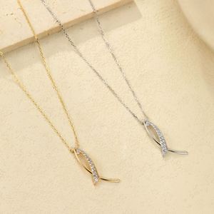 สร้อยคอจี้รูปปลาเงินแท้ S925 ชุบทอง 14K ดีไซน์ใหม่ สำหรับผู้หญิง รับผลิตแบบ OEM ODM - Product Image 5