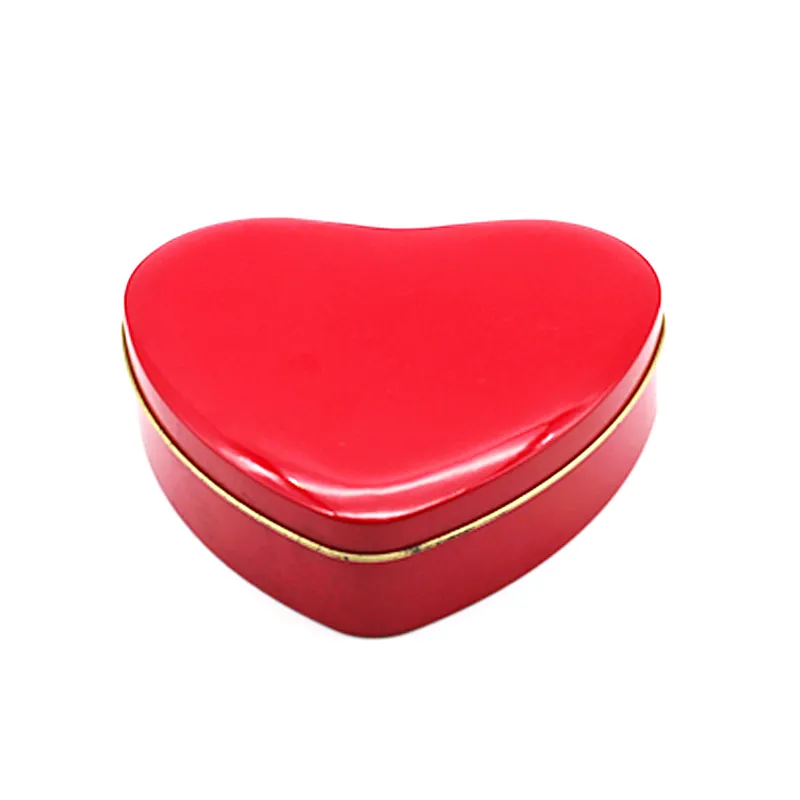 Design simples Coração Vermelho Em Forma De Lata De Doces Chocolate Cookie Container Coração Tin Box