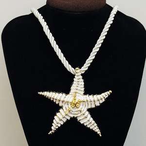 תליון חיימי 2025 תכשיטי אופנה חוף בוהמיאני לבן חדש של אמייל לבן כוכב אמייל לבן חדש שרשראות דגים כוכב אמייל - Product Image 3
